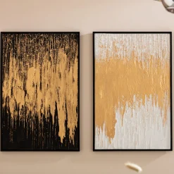 New Schilderij Abstract Wit 80x120cm Wanddecoratie|Kasten