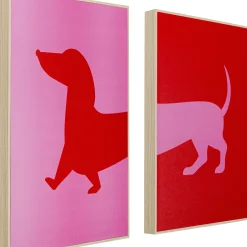 New Schilderij Dog Frankie Set Van 2 Wanddecoratie|Kasten