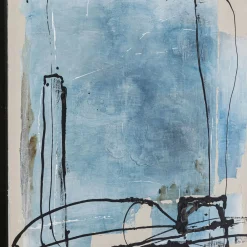 Outlet Schilderij Dust Blue 100x100cm Wanddecoratie|Kasten