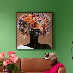 Best Sale Schilderij Flower Hair 120x120cm Wanddecoratie|Kasten