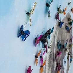 Discount Schilderij Touched Elephants With Butterflies 120x120cm Wanddecoratie|Kasten