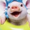 Clearance Spaarpot Floating Pig Woondecoratie|Kasten