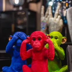Clearance Spaarpot Monkey Mizaru Blauw Woondecoratie|Kasten
