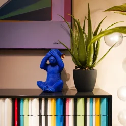 Clearance Spaarpot Monkey Mizaru Blauw Woondecoratie|Kasten