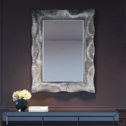 New Spiegel Wavy Zilver 94x124cm Spiegels|Kasten