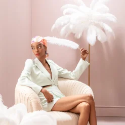 Clearance Tafellamp Feather Palm White 60cm Kasten|Tuinmeubelen