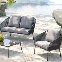 Discount Tuinset Elba Grey Quattro (4/part) Kasten|Tuinmeubelen