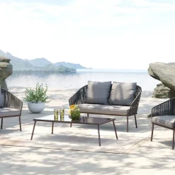 Discount Tuinset Elba Grey Quattro (4/part) Kasten|Tuinmeubelen