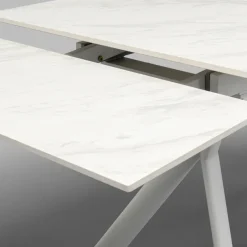 Clearance Uitschuifbare Tafel Xenia White 140(+30+30)x80cm Kasten|Tafels