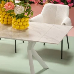 Clearance Uitschuifbare Tafel Xenia White 140(+30+30)x80cm Kasten|Tafels