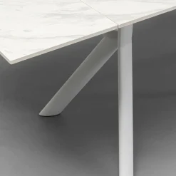 Clearance Uitschuifbare Tafel Xenia White 140(+30+30)x80cm Kasten|Tafels
