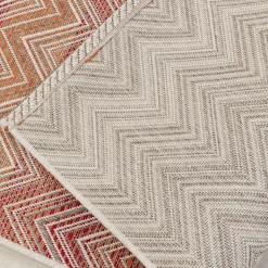 Clearance Vloerkleed Buiten Zigzag Red 230x330cm Kasten|Tuinmeubelen