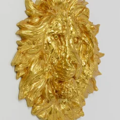 Hot Wanddecoratie Lion Head Gold 90x100cm Wanddecoratie|Tuinmeubelen