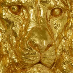 Hot Wanddecoratie Lion Head Gold 90x100cm Wanddecoratie|Tuinmeubelen