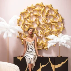 Best Wanddecoratie School Of Koi Gold Ø160cm Wanddecoratie|Kasten