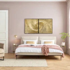 Best Sale Wanddecoratie Wave Gold (Set Van 2) Kasten|Tuinmeubelen