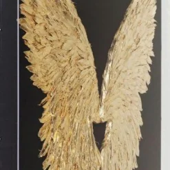 Online Wanddecoratie Wings Goud-Zwart 120x120cm Wanddecoratie|Kasten