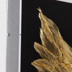Online Wanddecoratie Wings Goud-Zwart 120x120cm Wanddecoratie|Kasten