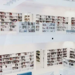 Best Wandfoto Glass Modern Library 120x80 Wanddecoratie|Kasten
