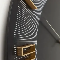 Sale Wandklok Leonardo Zwart-Goud 50cm Woondecoratie|Kasten