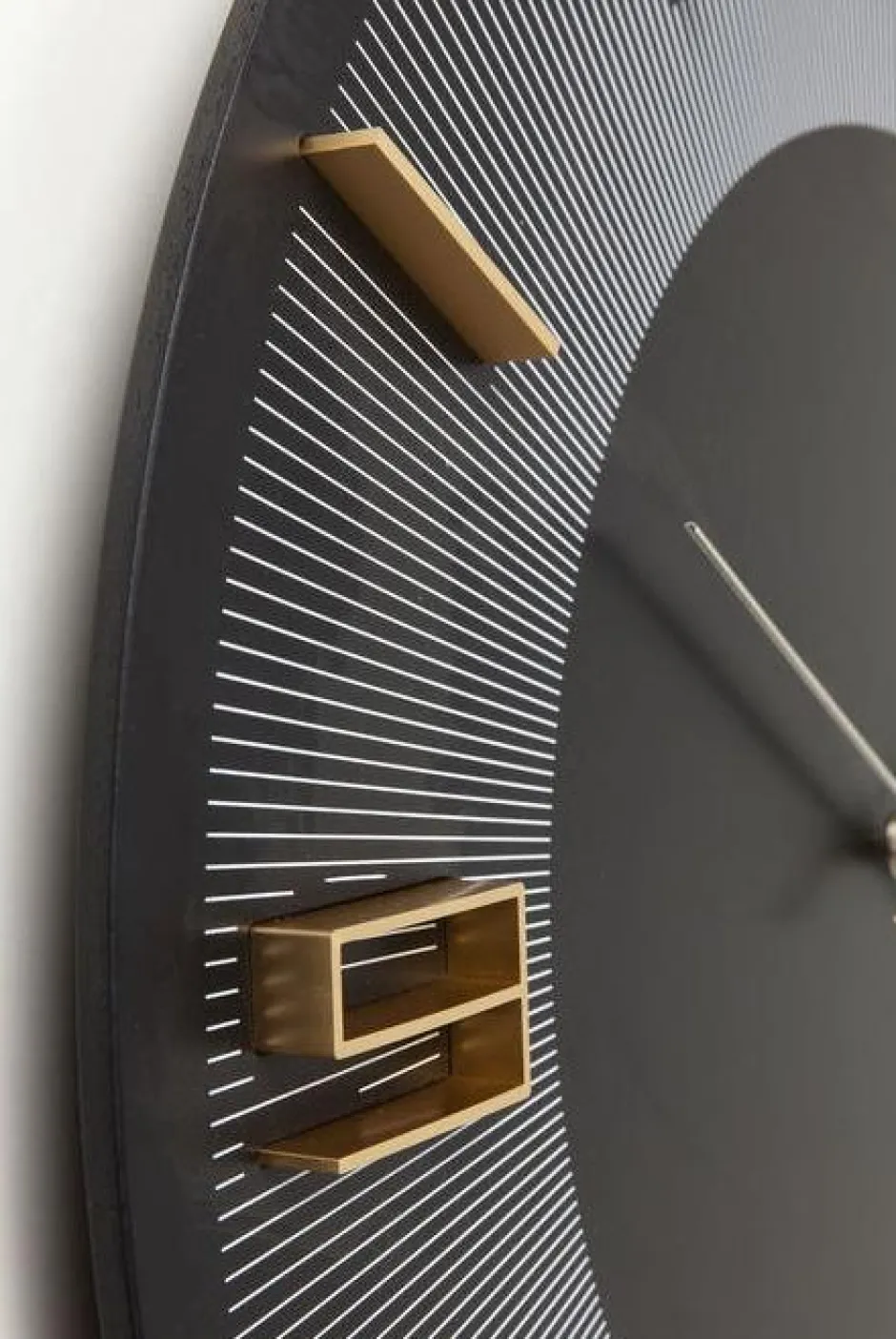 Sale Wandklok Leonardo Zwart-Goud 50cm Woondecoratie|Kasten