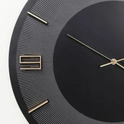 Sale Wandklok Leonardo Zwart-Goud 50cm Woondecoratie|Kasten